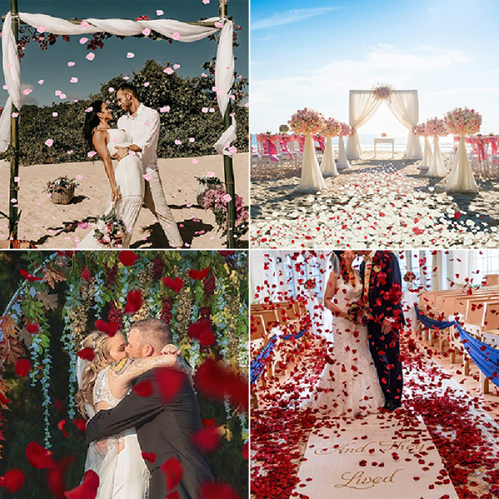 Set 2000 Buc Petale de Trandafir Rosii SUPER TRENDS®, Din Matase, Confeti Pentru Nunta, Baie, Pat, Petrecere, Ziua Indragostitilor [2]