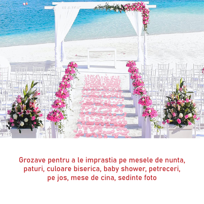 Set 2000 Buc Petale de Trandafir Rosii SUPER TRENDS®, Din Matase, Confeti Pentru Nunta, Baie, Pat, Petrecere, Ziua Indragostitilor [7]