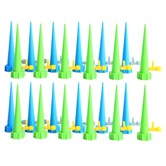 Set 12 Picuratoare Premium SUPER TRENDS®, cu Valva Pentru Irigare Plante, Material PVC, Albastru si Verde [8]