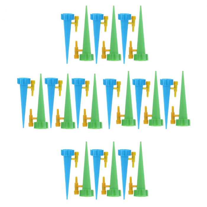 Set 12 Picuratoare Premium SUPER TRENDS®, cu Valva Pentru Irigare Plante, Material PVC, Albastru si Verde [1]