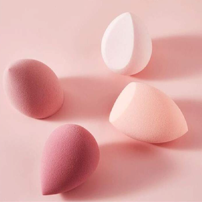 Set 4 Bureti de Machiaj SUPER TRENDS®, Roz, cu Cutie de Depozitare Din Plastic [2]