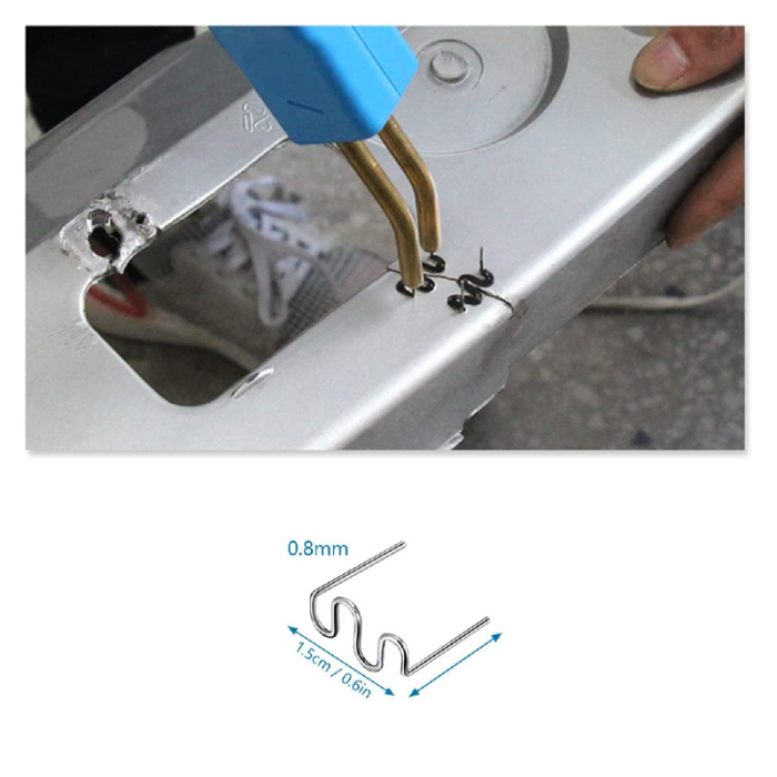 Set 500 Buc Capse SUPER TRENDS® pentru Pistol de Lipit, Sudura, Lipire Plastic, Model S, Grosime 0, 8 mm, Argintiu [3]