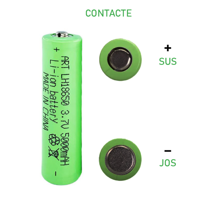 Set Acumulatori Reincarcabili Li-Ion 3,7V SUPER TRENDS®, 5000mAh, Tip 18650, AA, 2 Bucati/Set, Verde [4]