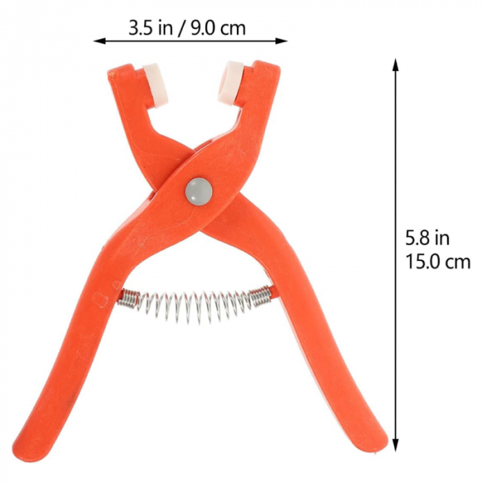 Set Cleste si 100 Bucati Capse Metalice 9.5 mm Premium SUPER TRENDS®, Pentru Cusut, Portocaliu, Capse Argintii [2]