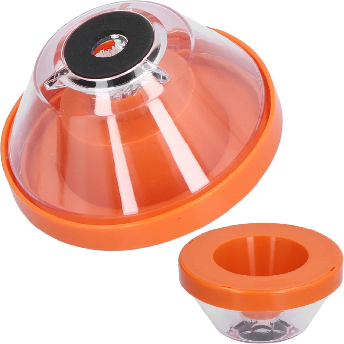 Set Colector de Praf Pentru Burghiu SUPER TRENDS®, Forma de Bol, Din PVC, cu Burete Antiderapant, 10x15x22 cm, Portocaliu [3]