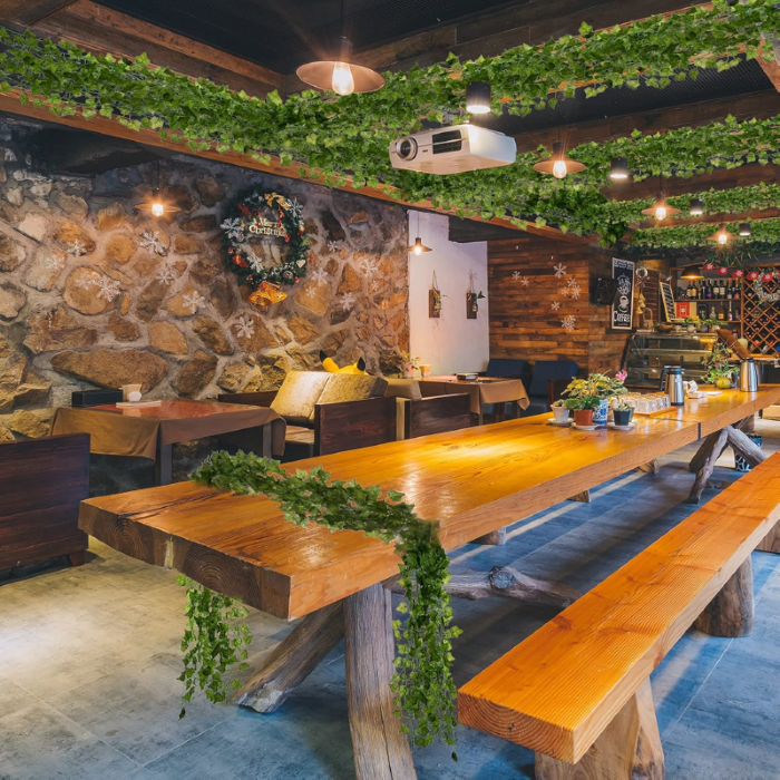 Set de 12 Ghirlande Iedera Artificiala SUPER TRENDS®, Matase si Plastic, Decor Interior si Exterior, Lungime Fir 210 cm, Verde [6]