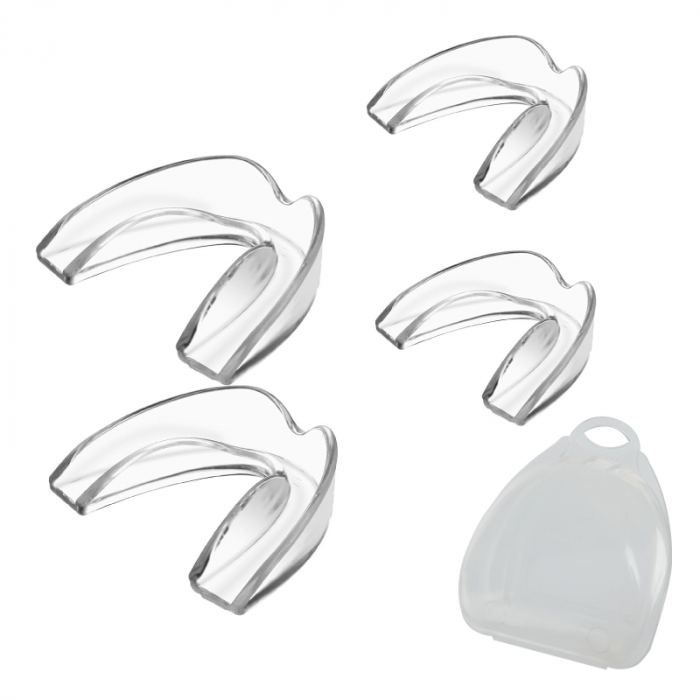 Set de 4 Gutiere Bruxism Premium SUPER TRENDS®, Aparatoare Dentara Pentru Somn, 4 Piese Modelabile, Opreste Scrasnitul Din Dinti, Husa de Calatorie [1]