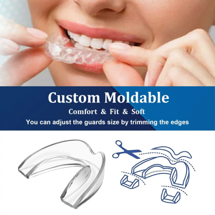 Set de 4 Gutiere Bruxism Premium SUPER TRENDS®, Aparatoare Dentara Pentru Somn, 4 Piese Modelabile, Opreste Scrasnitul Din Dinti, Husa de Calatorie [4]