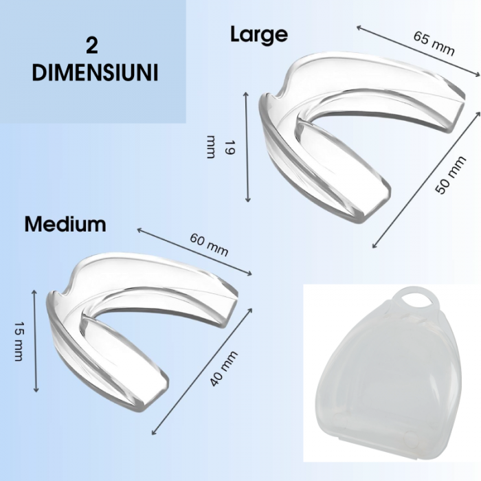 Set de 4 Gutiere Bruxism Premium SUPER TRENDS®, Aparatoare Dentara Pentru Somn, 4 Piese Modelabile, Opreste Scrasnitul Din Dinti, Husa de Calatorie [2]