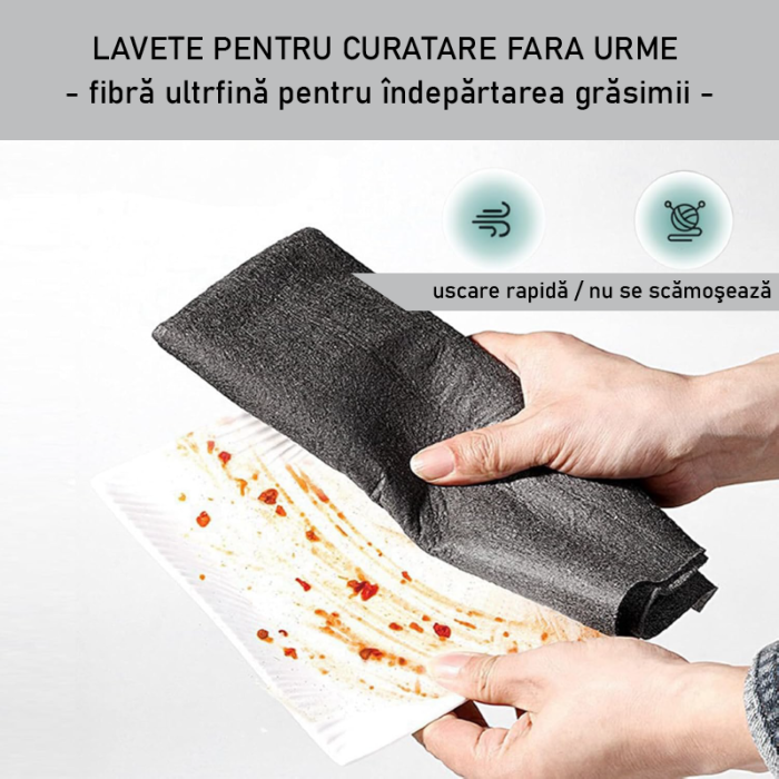 Set de 5 Lavete Pentru Curatare Fara Urme SUPER TRENDS®, Pentru Geamuri, Bucatarie, Baie, Masina, 30x30 cm, Gri [6]