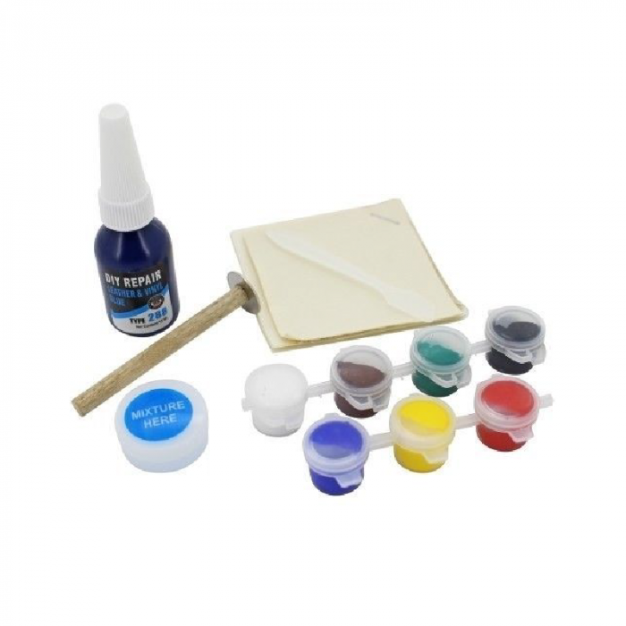 Set Pentru Reparare Piele si Vinil Profesional SUPER TRENDS®, 7 Culori de Baza, Reface Gauri, Fisuri, Taieturi, Lovituri [4]