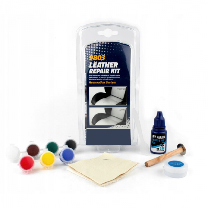 Set Pentru Reparare Piele si Vinil Profesional SUPER TRENDS®, 7 Culori de Baza, Reface Gauri, Fisuri, Taieturi, Lovituri [2]