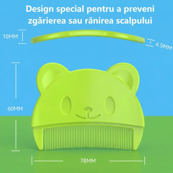 Set Perie De Baie Si Pieptan Bebelusi SUPER TRENDS® Din Silicon Moale, Perie Si Pieptan Bebe Cu Maner Ergonomic, Perie Si Piapten Bebelusi Pentru Indepartarea Crustelor De Lapte, Set Ingrijire Bebelusi Verde Albastru, Set Ingrijire Bebe Hipoalergenic [11]