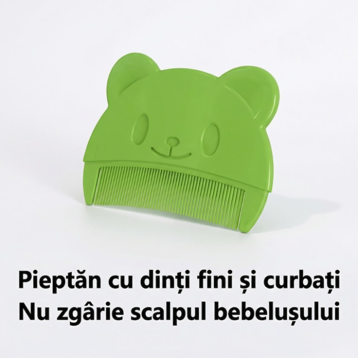 Set Perie De Baie Si Pieptan Bebelusi SUPER TRENDS® Din Silicon Moale, Perie Si Pieptan Bebe Cu Maner Ergonomic, Perie Si Piapten Bebelusi Pentru Indepartarea Crustelor De Lapte, Set Ingrijire Bebelusi Verde Albastru, Set Ingrijire Bebe Hipoalergenic [14]
