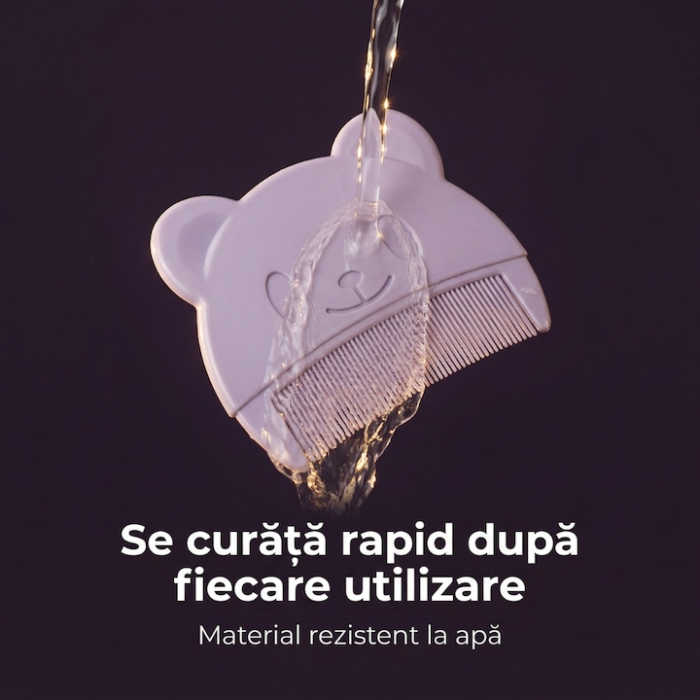 Set Perie De Baie Si Pieptan Bebelusi Super Trends® Din Silicon Moale, Perie Si Pieptan Bebe Pentru Indepartarea Crustelor De Lapte, Perie Si Piapten Bebelusi Cu Maner Ergonomic Antialunecare, Set Ingrijire Bebelusi Violet Albastru, Set Ingrijire Bebe [11]