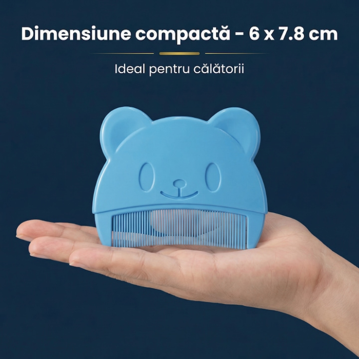 Set Perie De Baie Si Pieptan Bebelusi Super Trends® Din Silicon Moale, Perie Si Pieptan Bebe Pentru Indepartarea Crustelor De Lapte, Perie Si Piapten Bebelusi Cu Maner Ergonomic Antialunecare, Set Ingrijire Bebelusi Albastru, Set Ingrijire Bebe Hipoalerge [11]