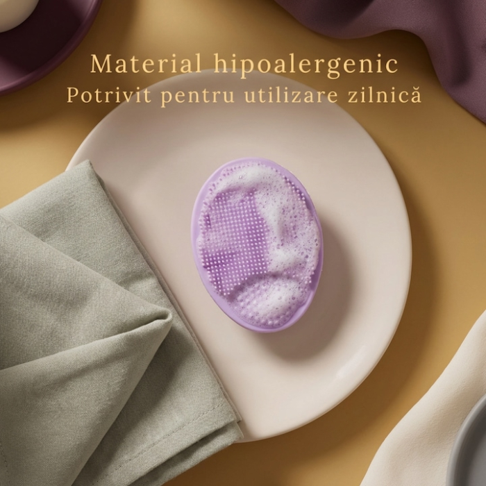 Set Perie De Baie Si Pieptan Bebelusi Super Trends® Din Silicon Moale, Perie Si Pieptan Bebe Pentru Indepartarea Crustelor De Lapte, Perie Si Piapten Bebelusi Cu Maner Ergonomic Antialunecare, Set Ingrijire Bebelusi Roz Violet, Set Ingrijire Bebe [10]