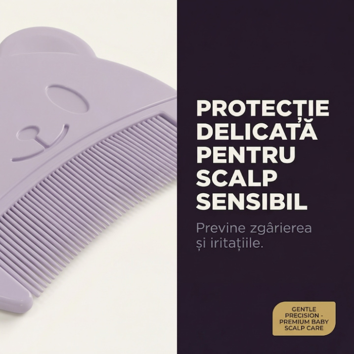 Set Perie De Baie Si Pieptan Bebelusi Super Trends® Din Silicon Moale, Perie Si Pieptan Bebe Pentru Indepartarea Crustelor De Lapte, Perie Si Piapten Bebelusi Cu Maner Ergonomic Antialunecare, Set Ingrijire Bebelusi Violet Albastru, Set Ingrijire Bebe [7]