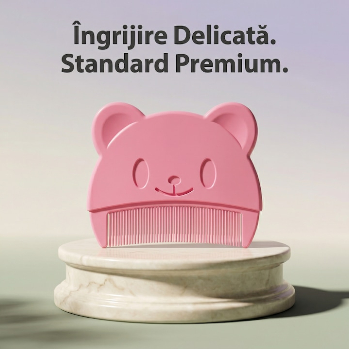 Set Perie De Baie Si Pieptan Bebelusi Super Trends® Din Silicon Moale, Perie Si Pieptan Bebe Pentru Indepartarea Crustelor De Lapte, Perie Si Piapten Bebelusi Cu Maner Ergonomic Antialunecare, Set Ingrijire Bebelusi Roz Violet, Set Ingrijire Bebe [5]