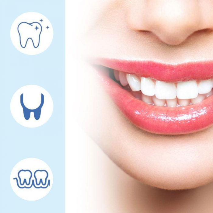 Set Proteze Dentare Premium SUPER TRENDS®, Contine Partea de Sus 1 Buc si Partea Jos 1 Buc, Fatete Dentare Cosmetice, Acopera Dintii Lipsa, Zambet Perfect, Silicon, Alb-Roz [3]