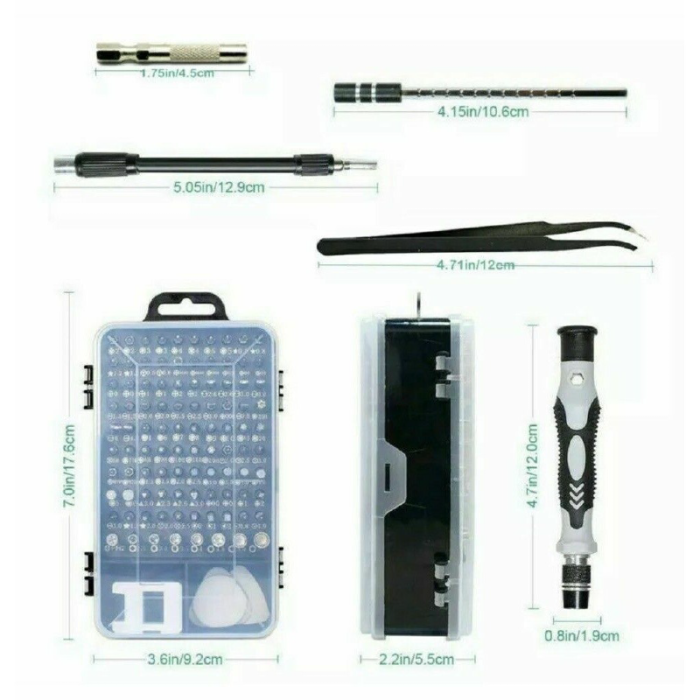 Set Surubelnite de Precizie SUPER TRENDS®, 115 in 1, Kit Magnetic de Reparatii Pentru Telefon, Tableta, Laptop, Xbox, Consola Jocuri, PC, Otel Crom-Vanadiu [8]