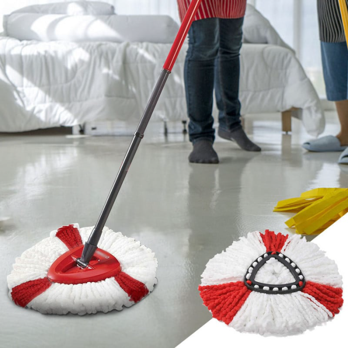 Set Tija Telescopica, Cap de Mop si 2 Buc Rezerva Mop SUPER TRENDS®, Compatibile cu Vileda Easy Wring/ Turbo / Ultraspin, Multicolor [7]