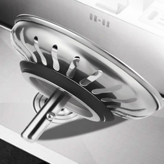 Sita de Scurgere Pentru Chiuveta SUPER TRENDS®, Functioneaza si ca Dop, 83 mm, Otel inoxidabil, Argintiu [2]