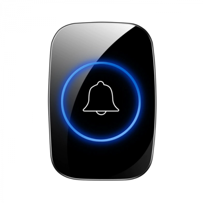 Sonerie Wireless Premium SUPER TRENDS®, Electrica, Rezistenta la Apa cu Transmitator IP44, 60 Tonuri si 5 Niveluri de Volum, Neagra [2]