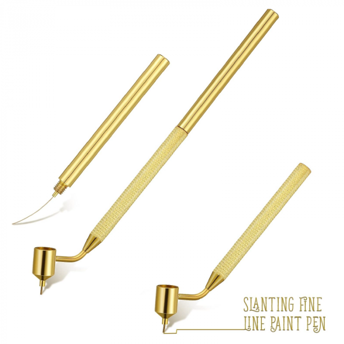 Stilou din Aluminiu Pentru Reparare Vopsea Profesional SUPER TRENDS®, Varf Fin 0.5 mm, Retusarea Zgarieturilor Auto, Aplicator Precis Pentru Arta, Caligrafie, Proiecte DIY [2]