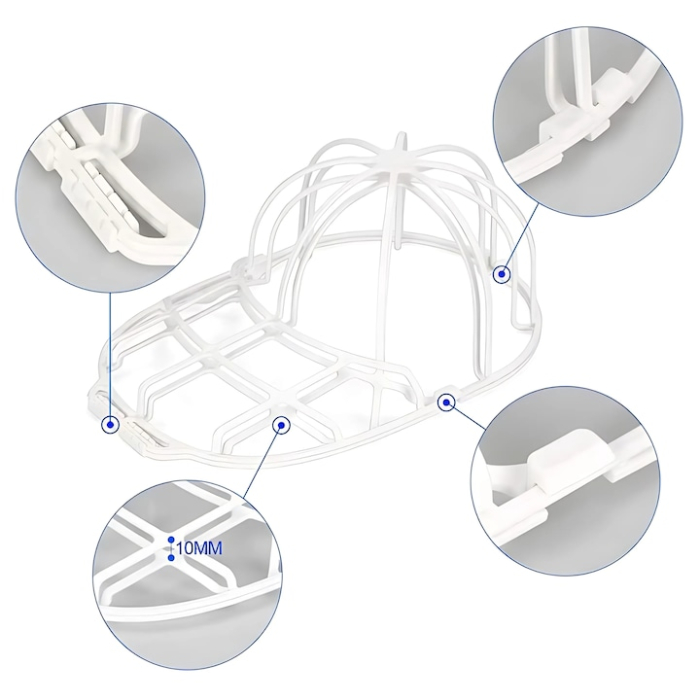 Suport Pentru Spalare Sapca Super Trends® Din Polipropilena Alba, Curatare Multifunctionala Fara Deformare, Marime Universala 35.3x22x13.5 Cm, Accesoriu Pentru Spalare Sapca La Masina De Spalat, Protectie Forma Sapci [4]