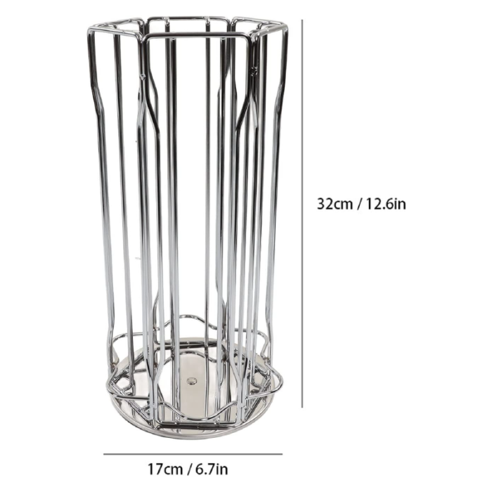 Suport Rotativ Pentru Capsule de Cafea Tip Nespresso, SUPER TRENDS®, Rotativ 360°, Capacitate 30 de Capsule, Argintiu [4]