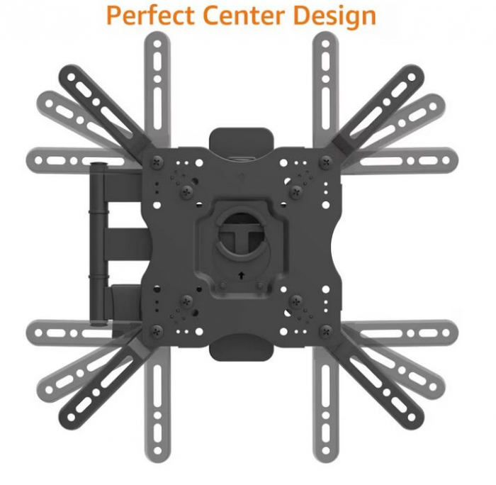 Suport TV Reglabil de Perete SUPER TRENDS®, Diagonala Maxima 22”-55” (56 cm - 139 cm), Greutate Suportata 40 Kg, Pivotant, Otel Profesional, VESA 200x200, 200x100, 100X100, 75x75, Negru [2]