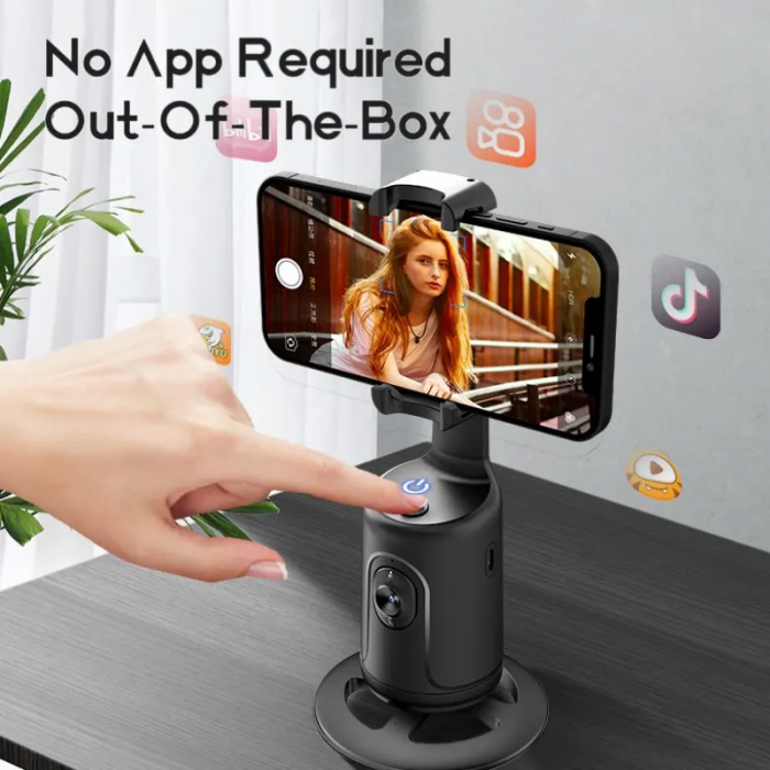 Trepied Inteligent Pentru Telefon cu Urmarire Automata a Fetei Premium SUPER TRENDS® – Rotire 360°, Urmarire AI a Fetei si Corpului, Compatibilitate Universala cu iOS si Android, Port USB, Design Eleg [5]