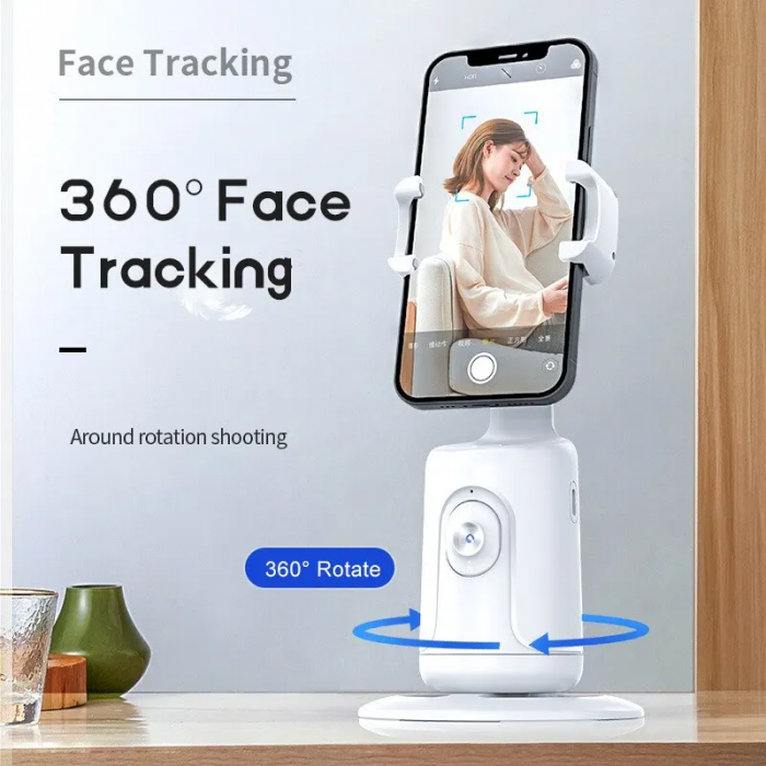 Trepied Inteligent Pentru Telefon cu Urmarire Automata a Fetei Premium SUPER TRENDS® – Rotire 360°, Urmarire AI a Fetei si Corpului, Compatibilitate Universala cu iOS si Android, Port USB, Design Eleg [9]