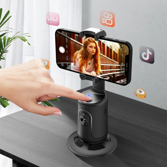 Trepied Inteligent Pentru Telefon cu Urmarire Automata a Fetei Premium SUPER TRENDS® – Rotire 360°, Urmarire AI a Fetei si Corpului, Compatibilitate Universala cu iOS si Android, Port USB, Design Eleg [10]