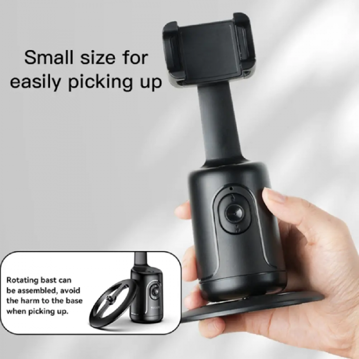 Trepied Inteligent Pentru Telefon cu Urmarire Automata a Fetei Premium SUPER TRENDS® – Rotire 360°, Urmarire AI a Fetei si Corpului, Compatibilitate Universala cu iOS si Android, Port USB, Design Eleg [4]