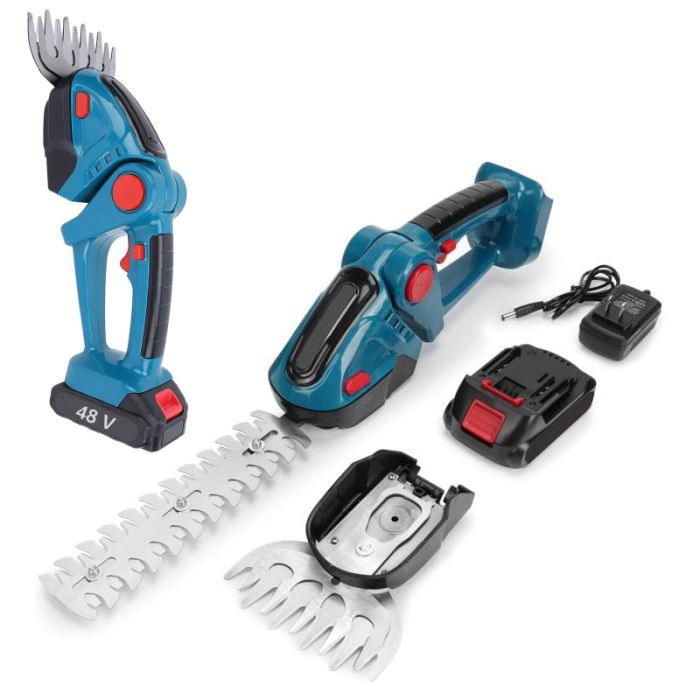 Trimmer de Tuns Gard Viu si Gazon SUPER TRENDS®, Fara Fir, 2 Acumulatori de 48V, Albastru [6]