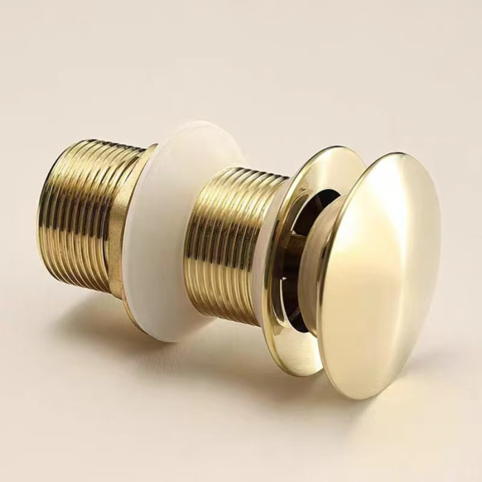 Ventil Chiuveta cu Gaura de Preaplin SUPER TRENDS®, Dop cu Arc Detasabil, Din Alama, Crom Auriu [6]