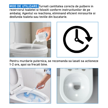 Agent de Curatare cu Oxigen SUPER TRENDS® Pentru Fosa Septica, Toaleta, Chiuveta si Tevi, uz Casnic, Pudra, 250 ml [11]