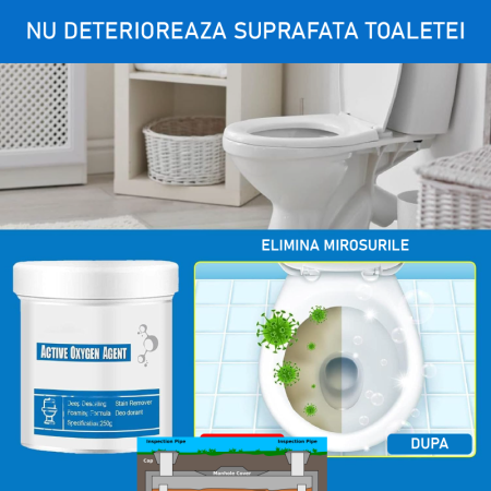 Agent de Curatare cu Oxigen SUPER TRENDS® Pentru Fosa Septica, Toaleta, Chiuveta si Tevi, uz Casnic, Pudra, 250 ml [8]