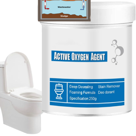 Agent de Curatare cu Oxigen SUPER TRENDS® Pentru Fosa Septica, Toaleta, Chiuveta si Tevi, uz Casnic, Pudra, 250 ml [10]