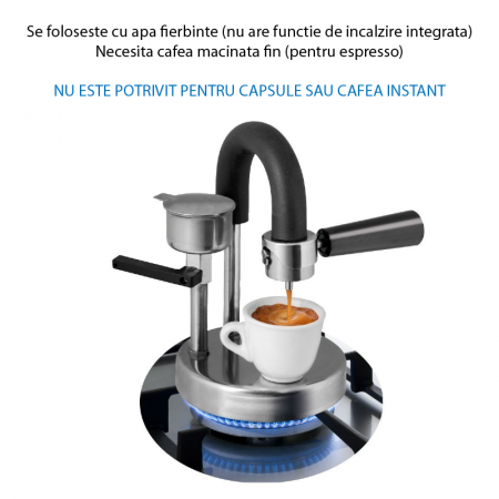Aparat de Cafea Portabil Manual Premium SUPER TRENDS®, Din Otel Inoxidabil, Espressor Pentru Acasa, Birou, Picnic, Gri [1]