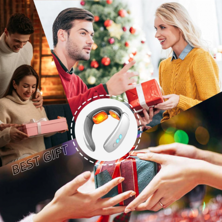 Aparat de Masaj Pentru Gat Premium SUPER TRENDS®, 6 Moduri de Masaj, Incarcabil, Portabil, USB, Alb [7]