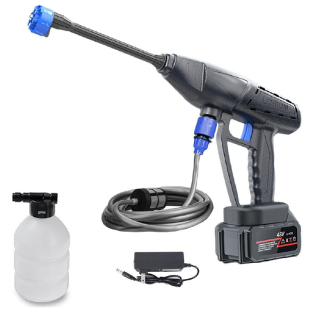 Aparat de Spalat cu Presiune SUPER TRENDS®, 2 Acumulatori 48V, Duza 6 in 1, 300W, 435 PSI, Negru | Albastru [2]