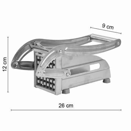 Aparat Pentru Taiat Cartofi Pai SUPER TRENDS®, Profesional, 2 Site de Feliat, Din Otel Inoxidabil, Picioruse de Sprijin Din Silicon Anti-Derapante, 26x9x12cm [9]
