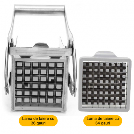 Aparat Pentru Taiat Cartofi Pai SUPER TRENDS®, Profesional, 2 Site de Feliat, Din Otel Inoxidabil, Picioruse de Sprijin Din Silicon Anti-Derapante, 26x9x12cm [8]