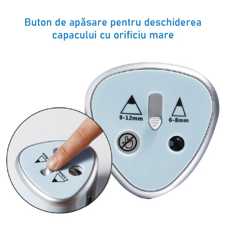 Ascutitoare Electrica Pentru Creioane SUPER TRENDS®, cu Doua Orificii de 6–8 mm si 9–12 mm, Oprire Automata, Albastru [4]
