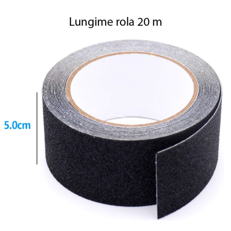 Set 2 Buc Banda Antiderapanta SUPER TRENDS®, Banda Neagra cu Aderenta Ridicata , Ideala pentru Scari, Trepte, Exterior si Interior (5 cm x 20 m) [6]