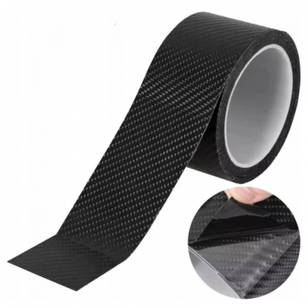 Banda Autoadeziva de Protectie Model Carbon Premium SUPER TRENDS®, Pentru Protejarea Pragurilor si Elementelor Din Masina, 7 cm x 3 m, Neagra [1]