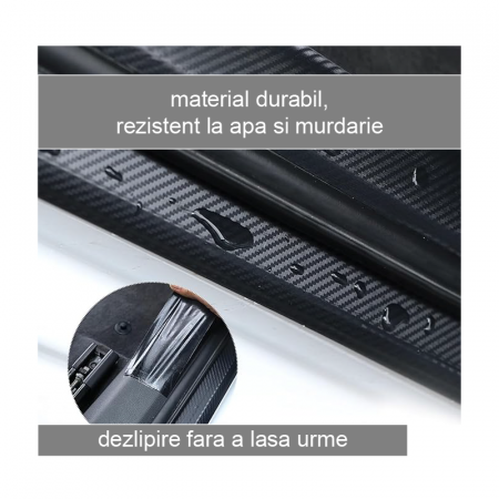 Banda Autoadeziva de Protectie Model Carbon Premium SUPER TRENDS®, Pentru Protejarea Pragurilor si Elementelor Din Masina, 7 cm x 3 m, Neagra [5]